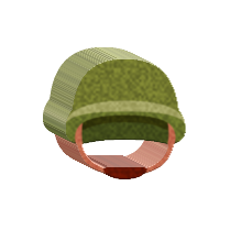 a mem cake in the shape of a helmet.