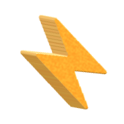 a mem cake in the shape of a lightning bolt.