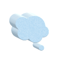 a mem cake in the shape of a thought bubble.